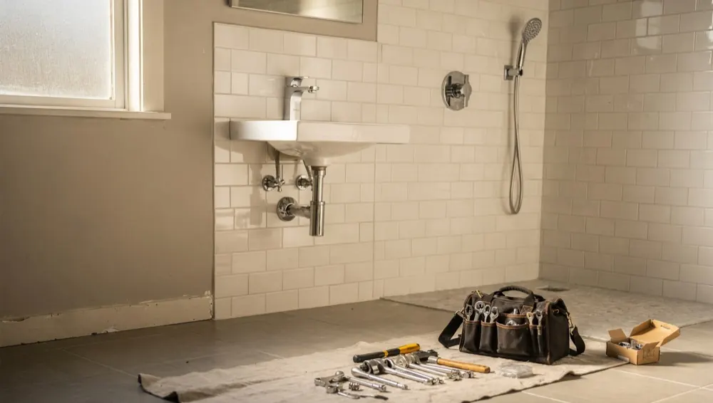 Updated bathroom with new fixtures